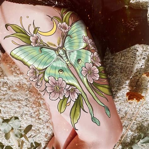 luna moth tattoo